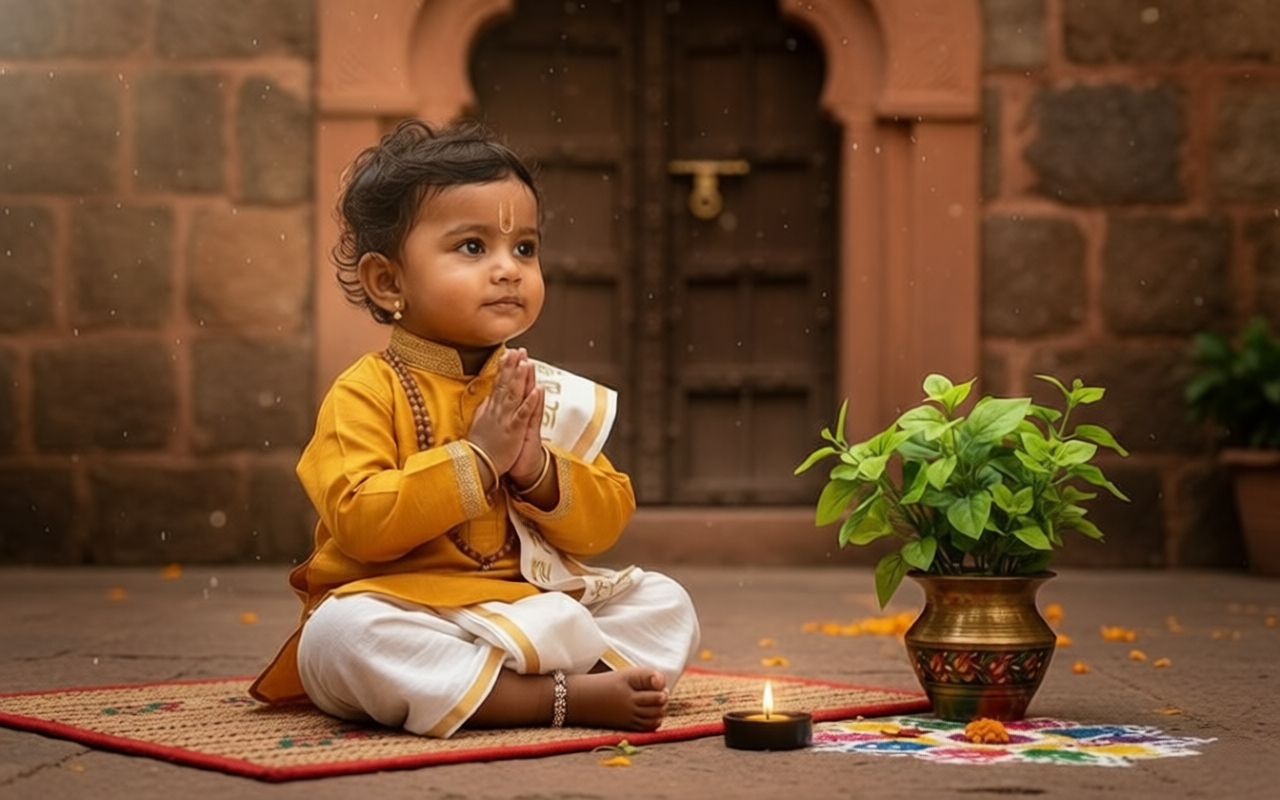 AI Krishna baby portrait 3