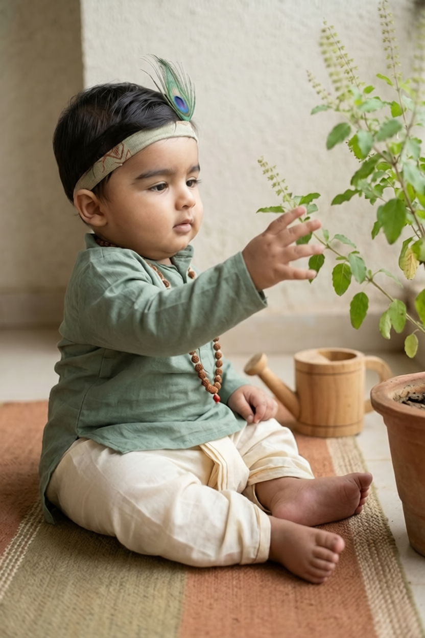 Baby Krishna with butter pot