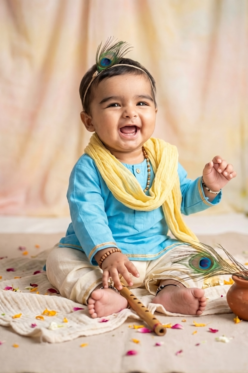 Baby Krishna on lotus