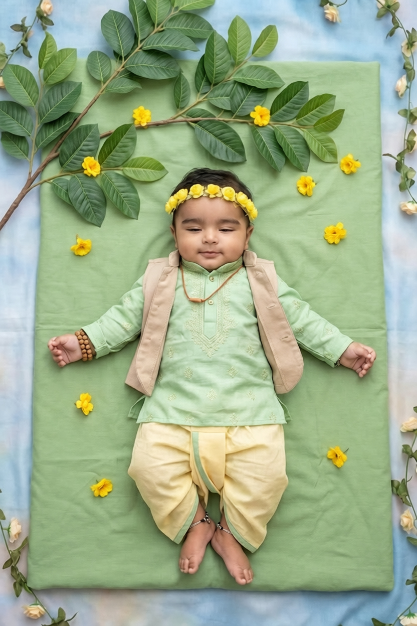 Generic AI baby that doesn't match the reference